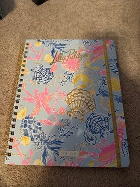 Lilly Pulitzer Pastel Seashell Spiral Planner in Blue, Pink & Gold